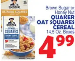 Bravo Supermarkets QUAKER OAT SQUARES CEREAL offer