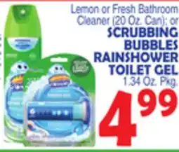 Bravo Supermarkets SCRUBBING BUBBLES RAINSHOWER TOILET GEL 1.34 Oz. Pkg offer