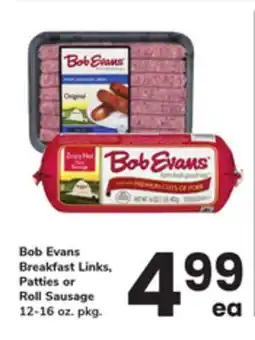 ACME Bob Evans Breakfast Links, Patties or Roll Sausage offer