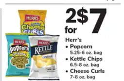 ACME Herr's Popcorn 5.25-6 oz. bag Kettle Chips 6.5-8 oz. bag Cheese Curls 7-8 oz. bag offer