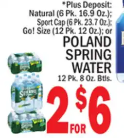 C Town POLAND SPRING WATER 12 Pk. 8 Oz. Btls offer