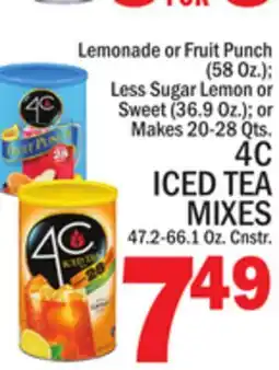 C Town 4C ICED TEA MIXES 47.2-66.1 Oz. Cnstr offer