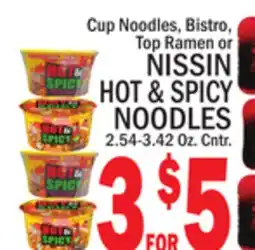 C Town NISSIN HOT & SPICY NOODLES offer