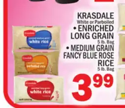 C Town KRASDALE White or Parboiled 5 lb. Bag, MEDIUM GRAIN FANCY BLUE ROSE RICE 5 lb. Bag offer