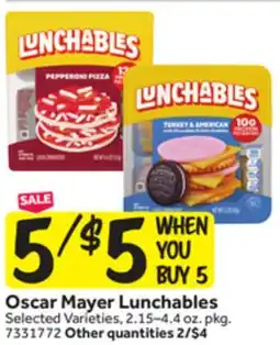 Stop&Shop Oscar Mayer Lunchables offer
