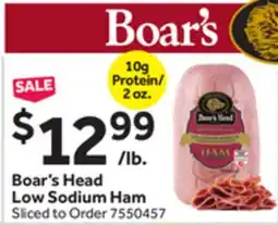 Stop&Shop Boar's Head Low Sodium Ham offer
