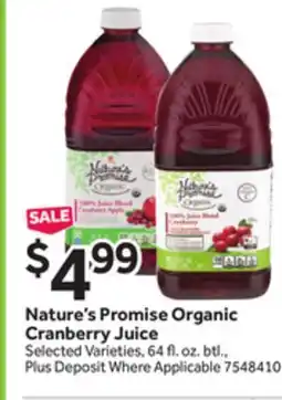 Stop&Shop Nature's Promise Organic Cranberry Juice offer