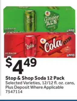 Stop&Shop Stop & Shop Soda 12 Pack offer