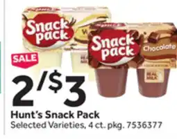 Stop&Shop Hunt's Snack Pack offer