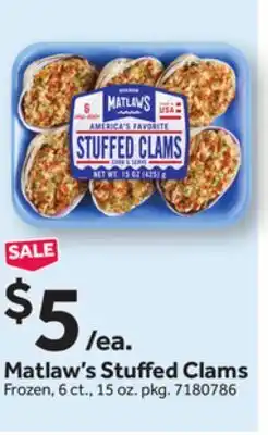 Stop&Shop Matlaw's Stuffed Clams offer