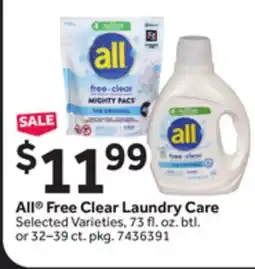 Stop&Shop All Free Clear Laundry Care offer