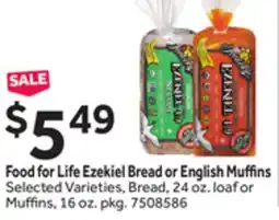 Stop&Shop Food for Life Ezekiel Bread or English Muffins offer