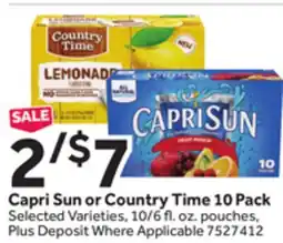 Stop&Shop Capri Sun or Country Time 10 Pack offer