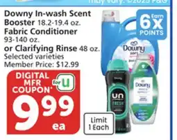 Vons Downy In-wash Scent Booster 18.2-19.4 oz. Fabric Conditioner 93-140 oz. or Clarifying Rinse 48 oz offer