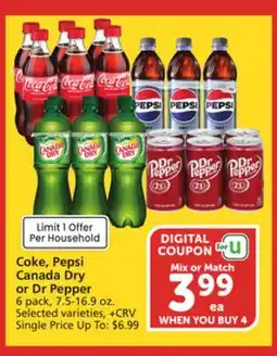 Vons Coke, Pepsi Canada Dry or Dr Pepper offer