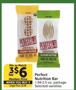 Vons Perfect Nutrition Bar offer