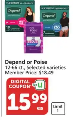 Vons Depend or Poise offer