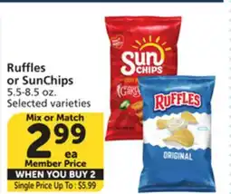 Vons Ruffles or SunChips offer