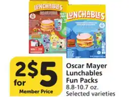 Vons Oscar Mayer Lunchables Fun Packs offer