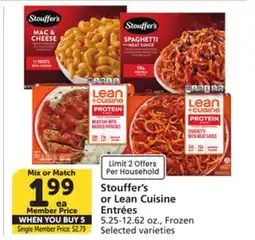 Vons Stouffer's or Lean Cuisine Entrées offer