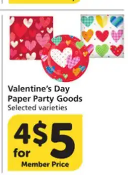 Vons Valentine's Day Paper Party Goods offer