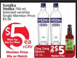 Vons Svedka Vodka offer