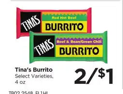 Food 4 Less Tina's Burrito offer