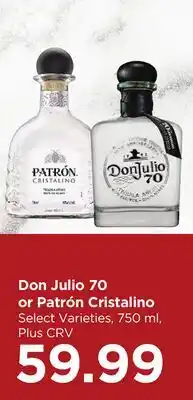 Food 4 Less Don Julio 70 or Patrón Cristalino offer