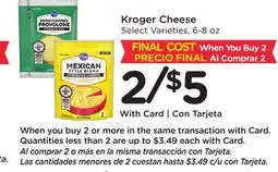 Ralphs Kroger Cheese offer