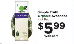 Ralphs Simple Truth Organic Avocados offer