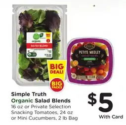 Ralphs Simple Truth Organic Salad Blends offer