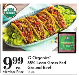Pavilions O Organics 85% Lean Grass Fed Ground Beef offer