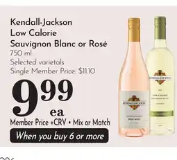 Pavilions Kendall-Jackson Low Calorie Sauvignon Blanc or Rosé offer