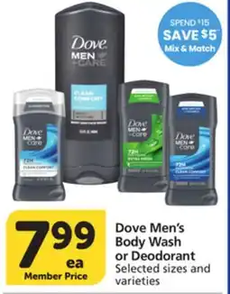 Pavilions Dove Men's Body Wash or Deodorant offer