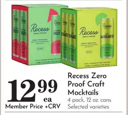 Pavilions Recess Zero Proof Craft Mocktails offer