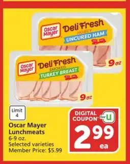 Albertsons Oscar Mayer Lunchmeats offer