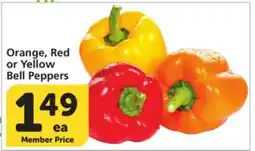 Albertsons Orange, Red or Yellow Bell Peppers offer