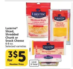 Albertsons Lucerne Sliced, Shredded Chunk or Snack Cheese offer