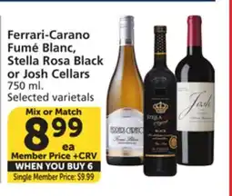 Albertsons Ferrari-Carano Fumé Blanc, Stella Rosa Black or Josh Cellars offer