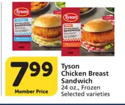 Albertsons Tyson Chicken Breast Sandwich offer