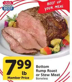 Albertsons Bottom Rump Roast or Stew Meat offer