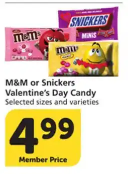 Albertsons M&M or Snickers Valentine's Day Candy offer
