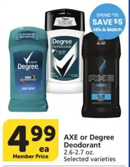 Albertsons AXE or Degree Deodorant offer
