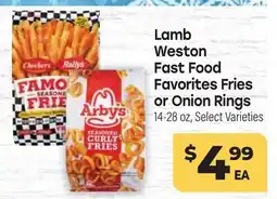 Tony’s Fresh Market Lamb Weston Fast Food Favorites Fries or Onion Rings offer