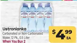 Tony’s Fresh Market Ustronianka Carbonated or Non-Carbonated Water offer