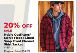 Runnings Noble Outfitters Men's Fleece Lined Snap Front Flannel Shirt Jacket offer