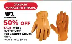 Runnings Wells Lamont Men's HydraHyde Full Leather Gloves offer