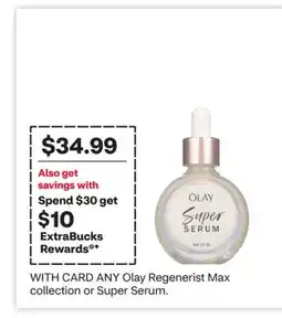 CVS ANY Olay Regenerist Max collection or Super Serum offer