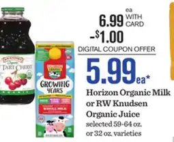 Mariano's Horizon Organic Milk or RW Knudsen Organic Juice offer
