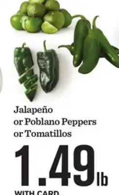 Mariano's Jalapeño or Poblano Peppers or Tomatillos offer
